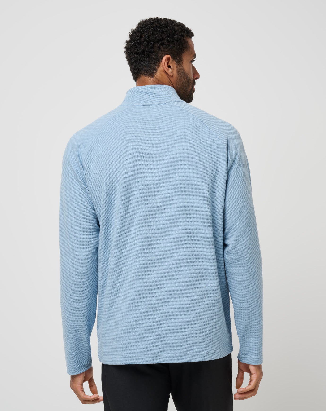 Performance Waffle Quarter Zip - Dusty Blue