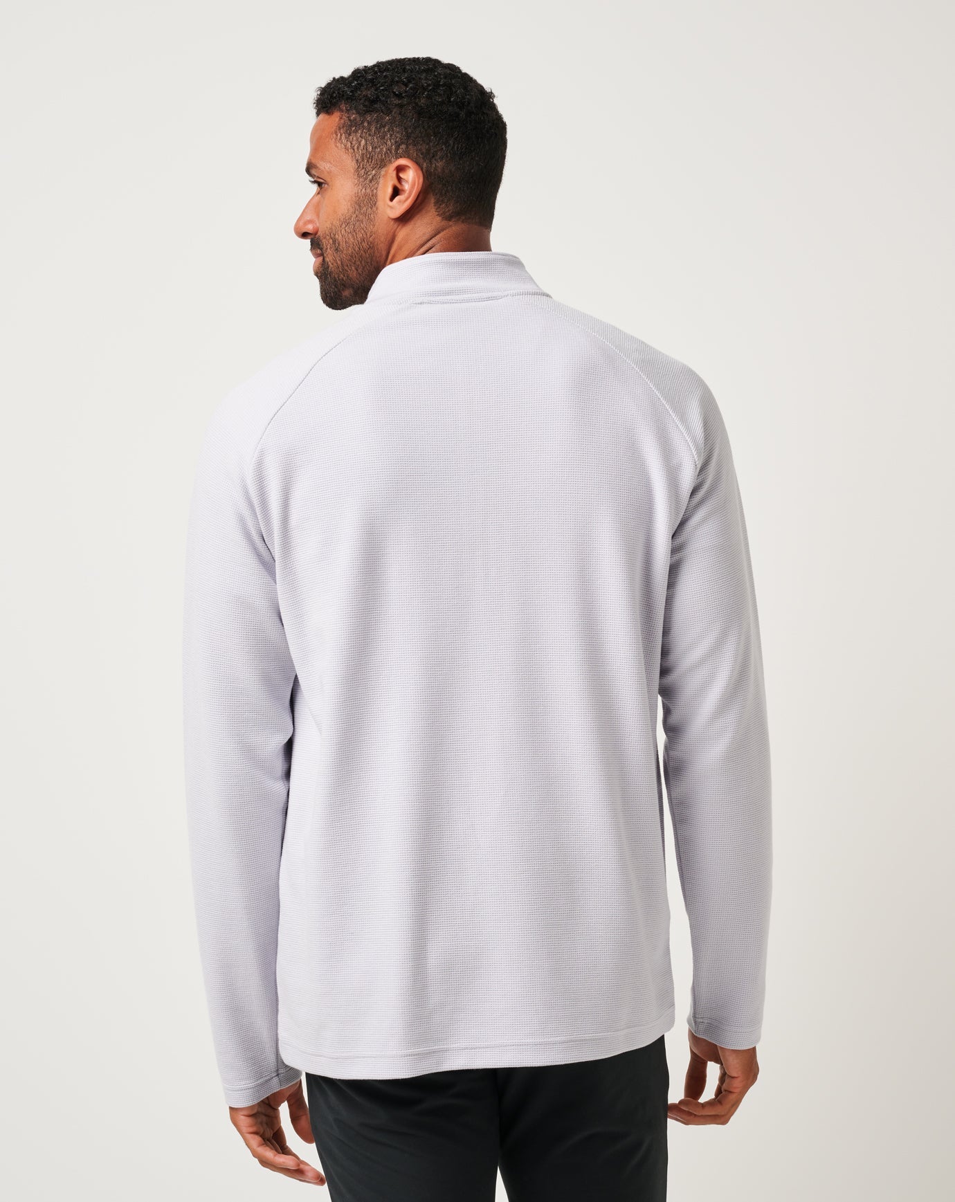 Performance Waffle Quarter Zip - Heather Light Grey