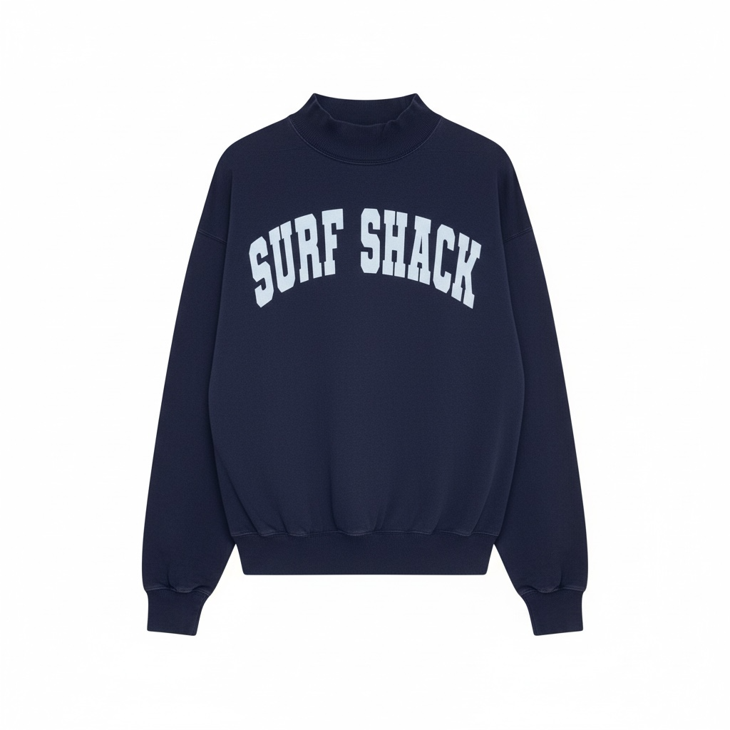 Surf Shack Mock Neck Sweatshirt - Navy