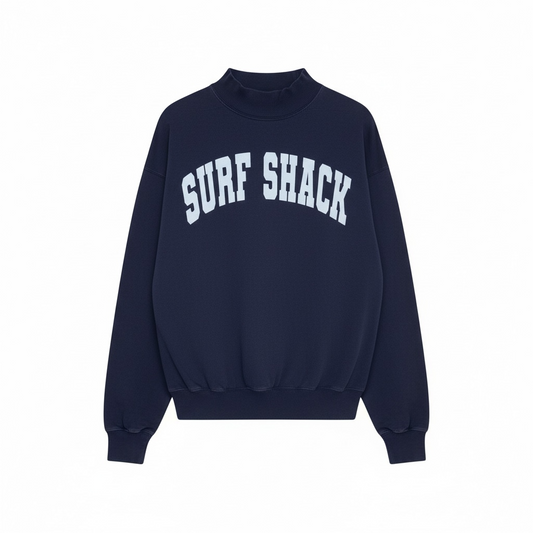 Surf Shack Mock Neck Sweatshirt - Navy