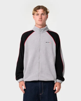 Rusty Pimp My Tides Zip Thru Sherpa Fleece - Stone Grey