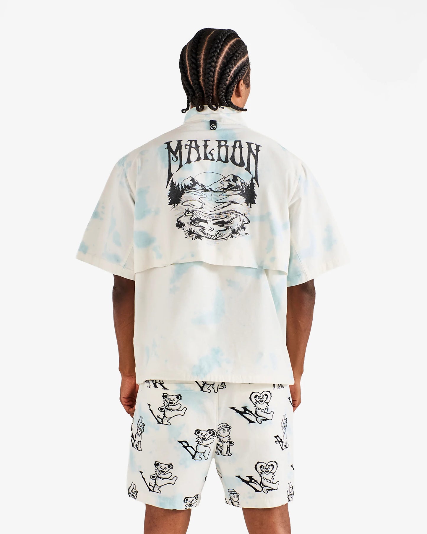 Malbon x Grateful Dead Pine Reflection Windshirt - Light Blue