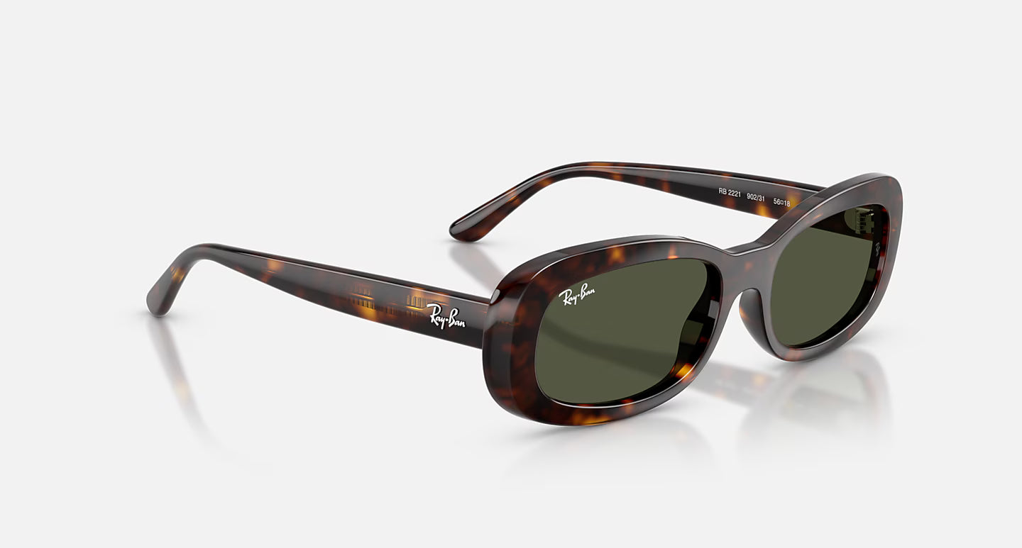 RB2221 Polished Havana w/ Green Lens