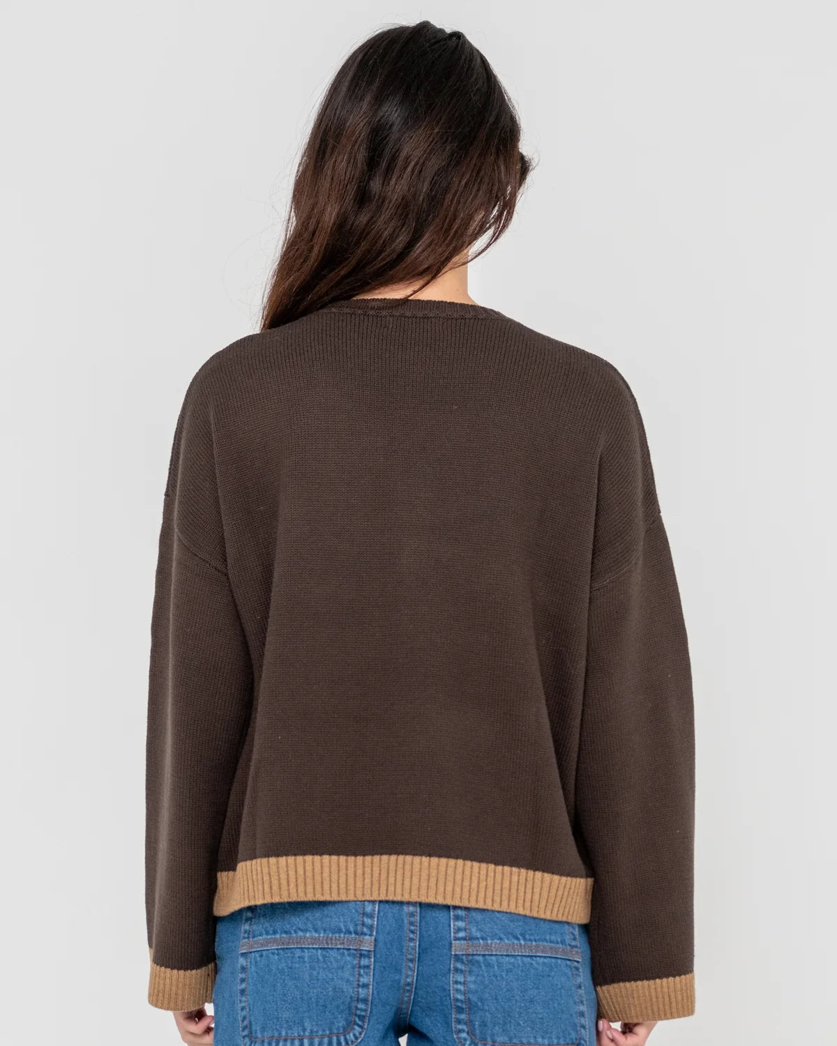 Rusty Rider Relaxed Crew Neck Knit - Java