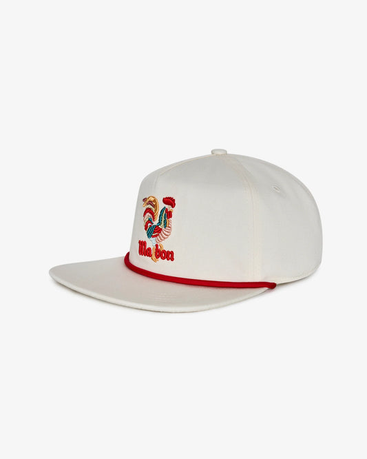 Rooster Snapback Hat - Cream