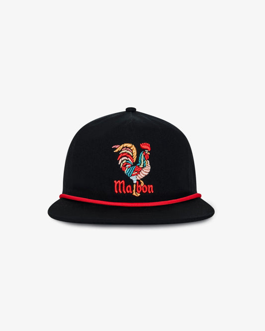 Rooster Snapback Hat - Black