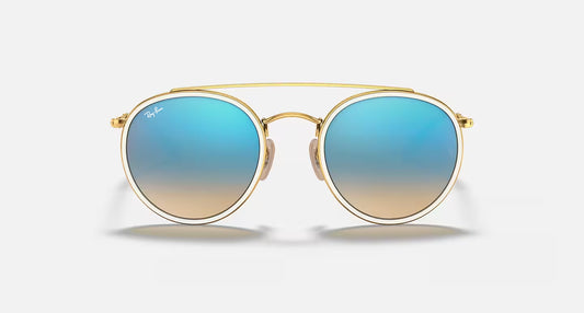 Round Double Bridge 0RB3647N Arista w/ Brown Gradient Mirror Blue
