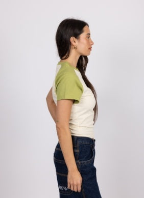 Rusty Roval Short Sleeve Crop Tee - Off White