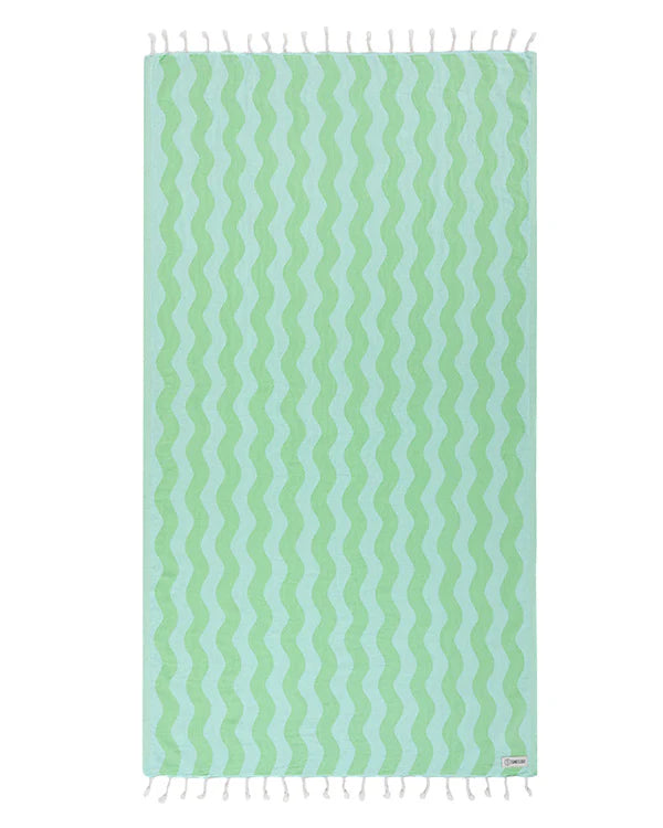 Sand Cloud Rumble Waves Beach Towel - Lime - Regular