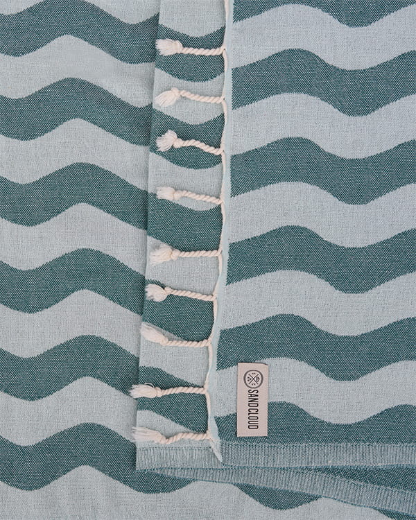 Sand Cloud Rumble Waves Beach Towel - Teal - Regular
