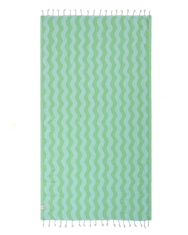 Sand Cloud Rumble Waves Beach Towel - Lime - Regular