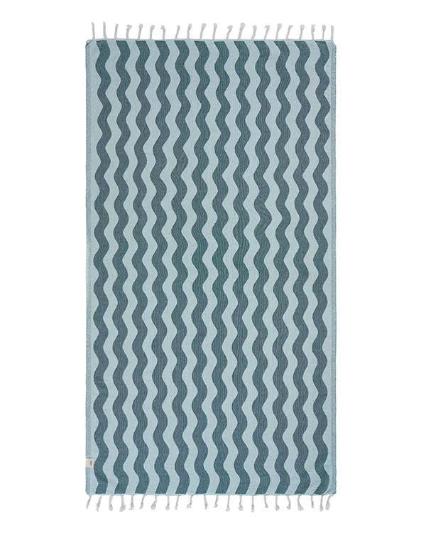 Sand Cloud Rumble Waves Beach Towel - Teal - Regular