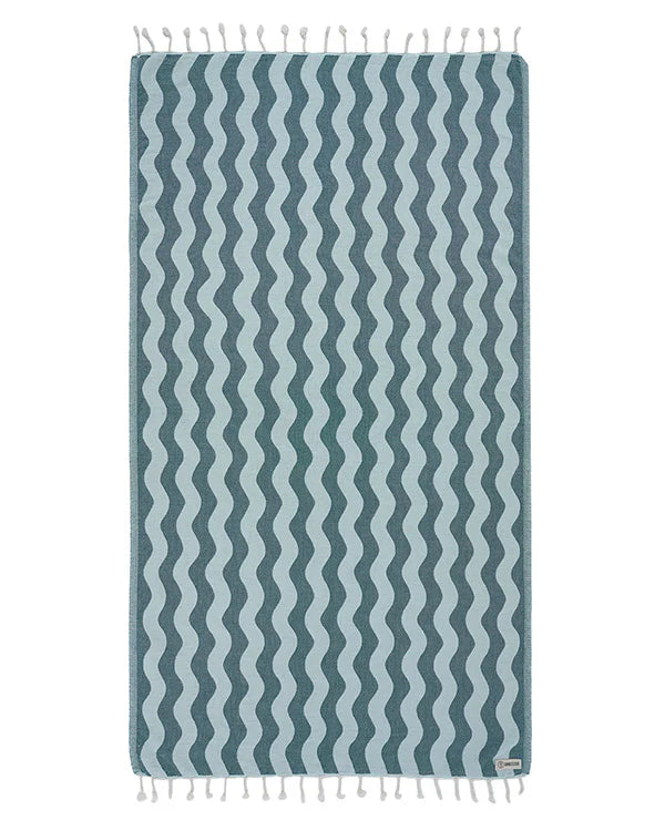 Sand Cloud Rumble Waves Beach Towel - Teal - Regular