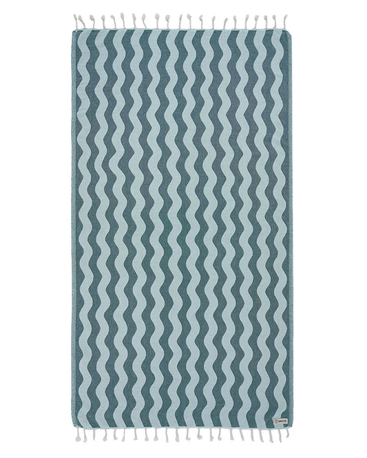 Sand Cloud Rumble Waves Beach Towel - Teal - Regular