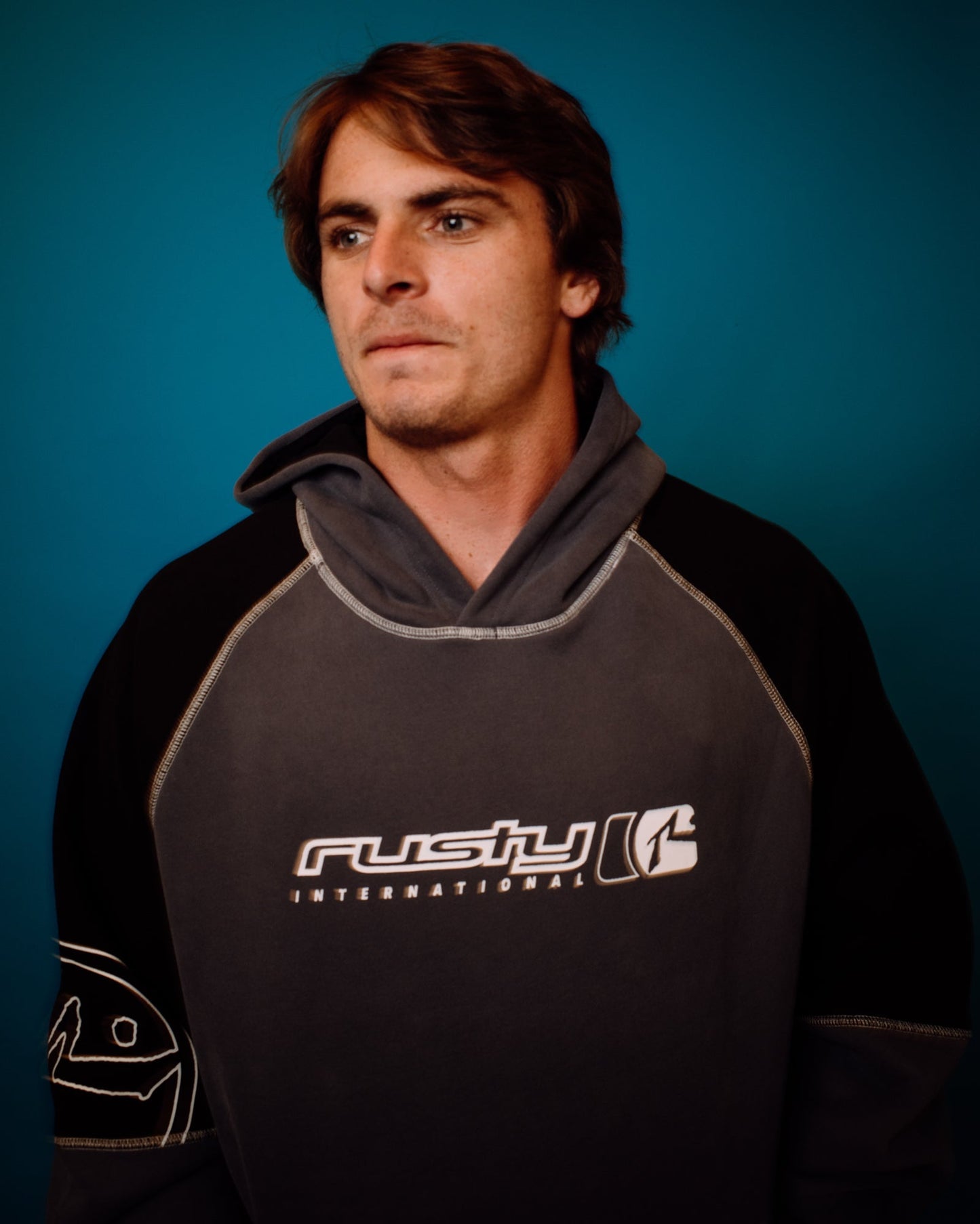 Rusty Incognito Hooded Fleece - China Blue