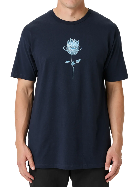 Spitfire x April Chrome Rose Bighead Short Sleeve Shirt - Navy