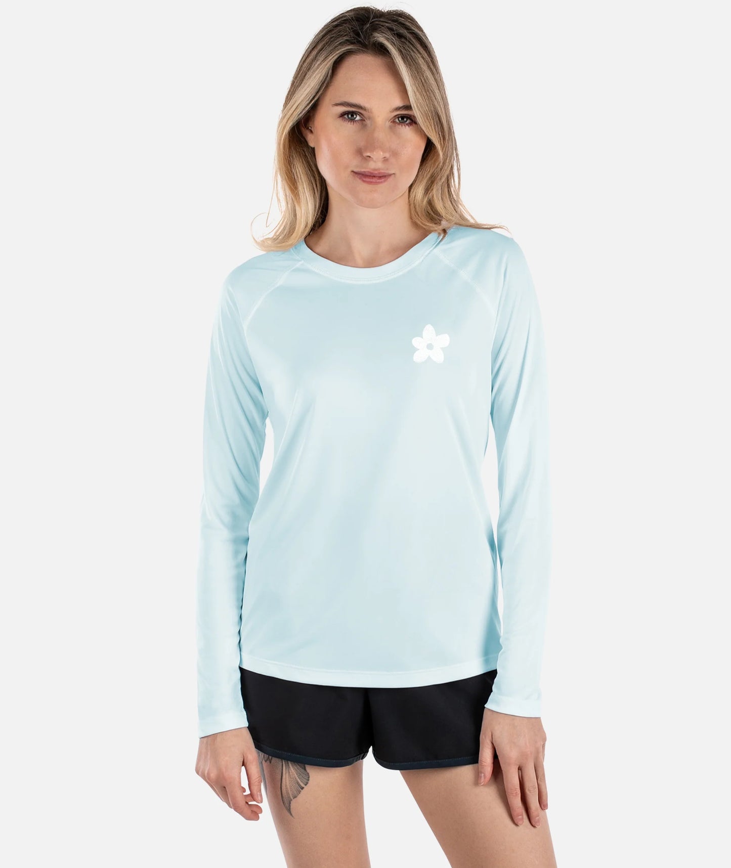 Salty Soul Women's UV LST Long Sleeve Tee - Columbia Blue