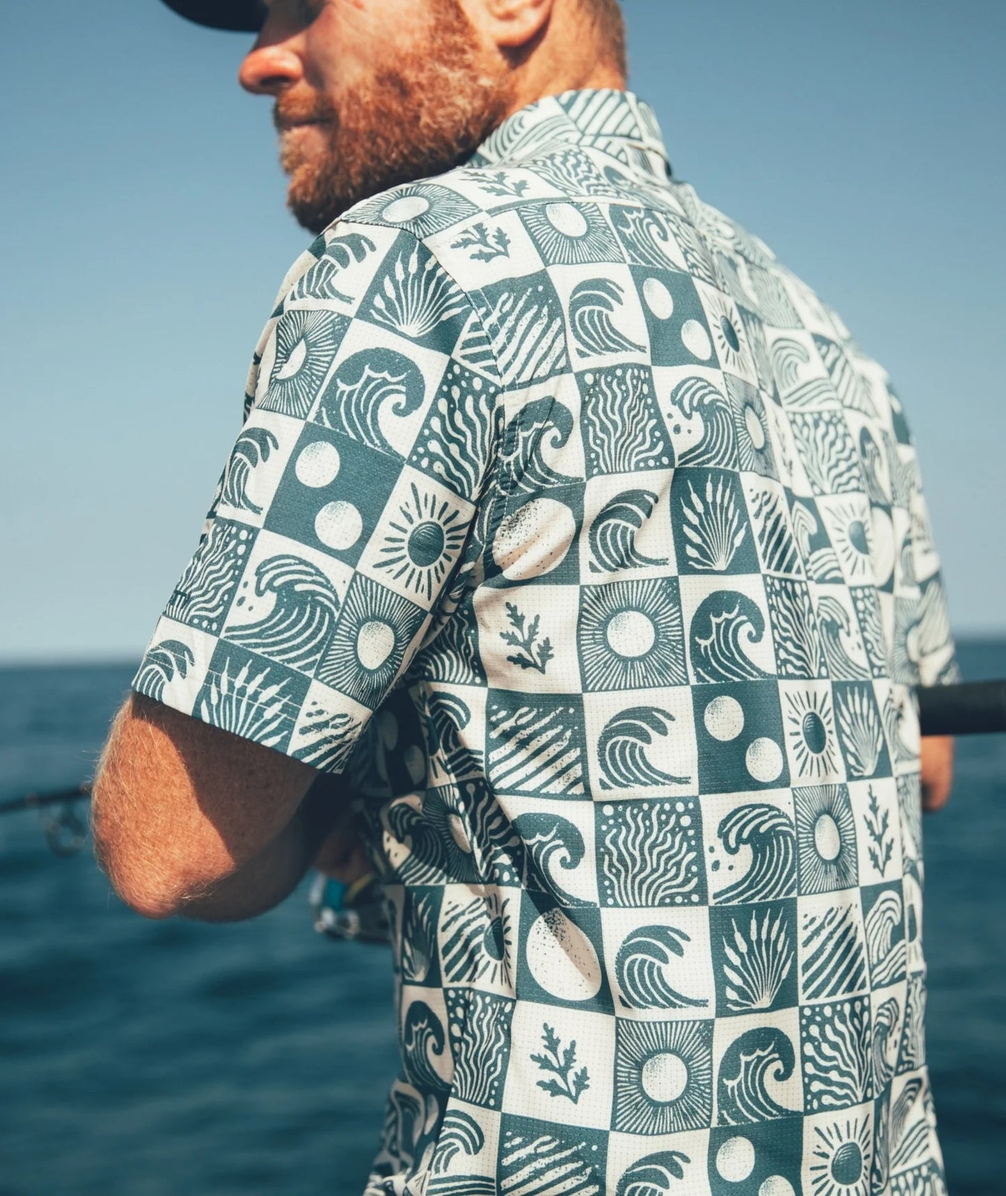 Sandspit Tech Woven Short Sleeve Button Down Shirt - Oyster Blue
