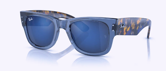 Mega Wayfarer Transparent Dark Blue w/ Grey Mirror Blue