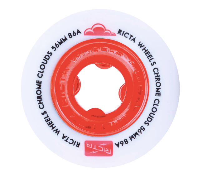 Ricta Wheels Chrome Clouds - Red 56mm 86a