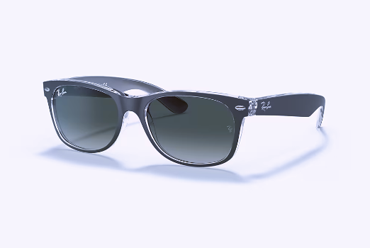 New Wayfarer Gunmetal on Transparent light Grey w/ Gradient