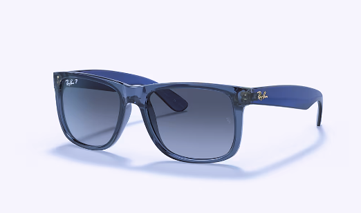 Ray-Ban Justin Transparent Blue W/ Grey Gradient Polar