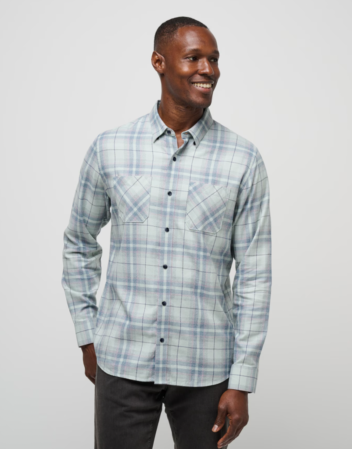 Cloud Flannel Plaid - Jadelite / Elderberry