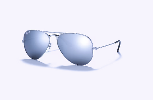 Aviator Large Metal Matte Silver w/ Dark Grey Mirror