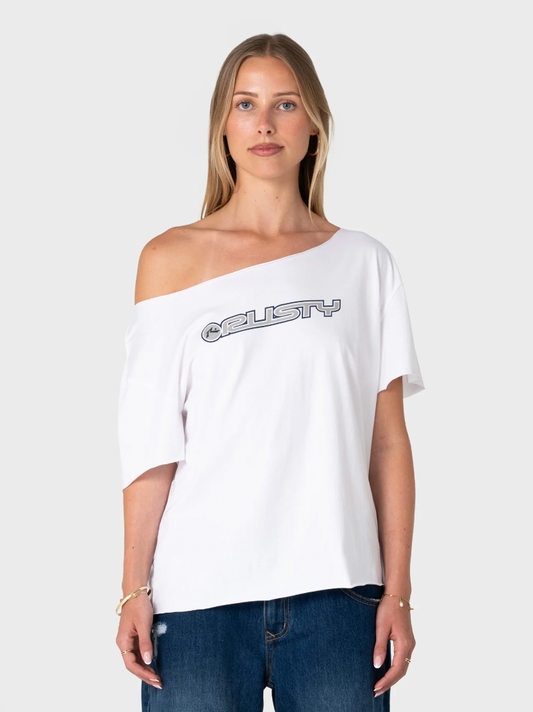 New But Old Off Shoulder Tee - Vintage White