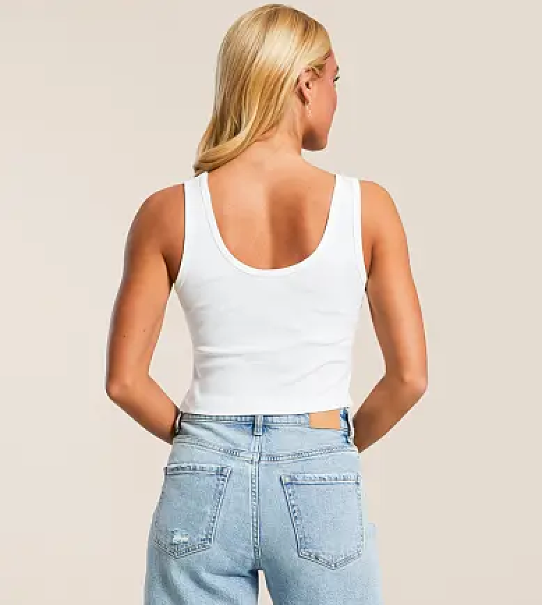 Hurley Championship Scoop Crop Tank Top - White