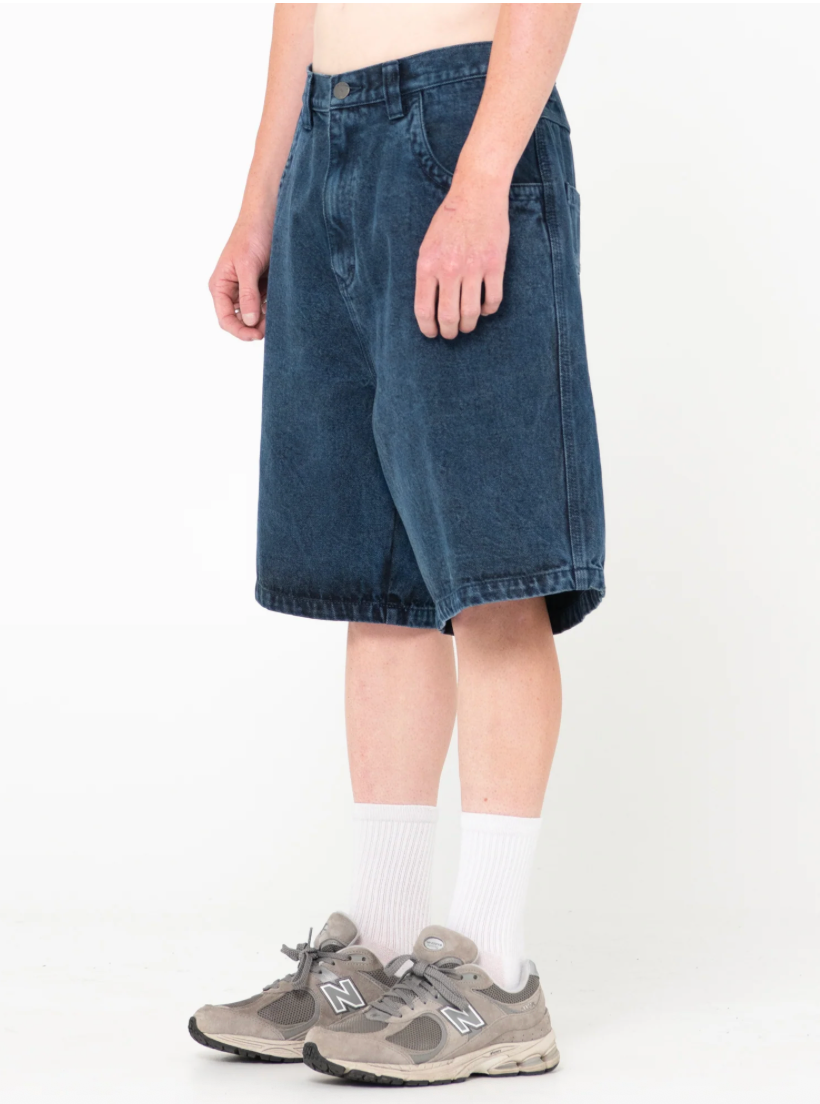 Rusty Flip Daddy Tapeless Jort - Overdyed Blue