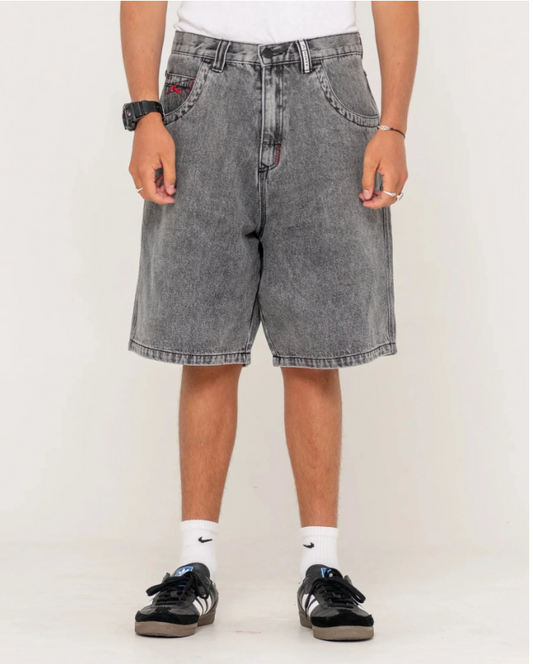 Rusty Stitch Up Jort - Washed Black
