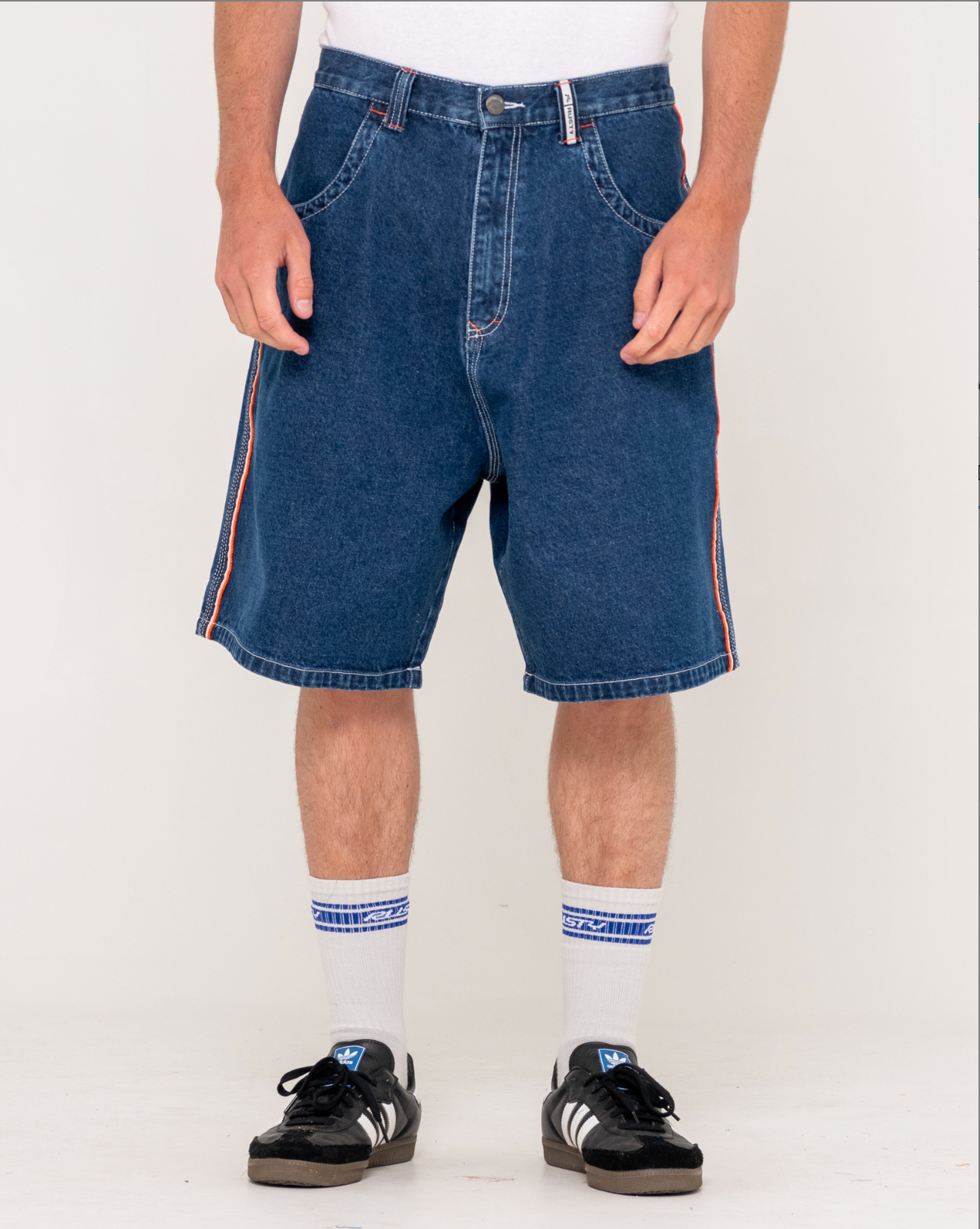 Rusty Flip 2.0 Jean Short - Deep Sea Blue / Orange