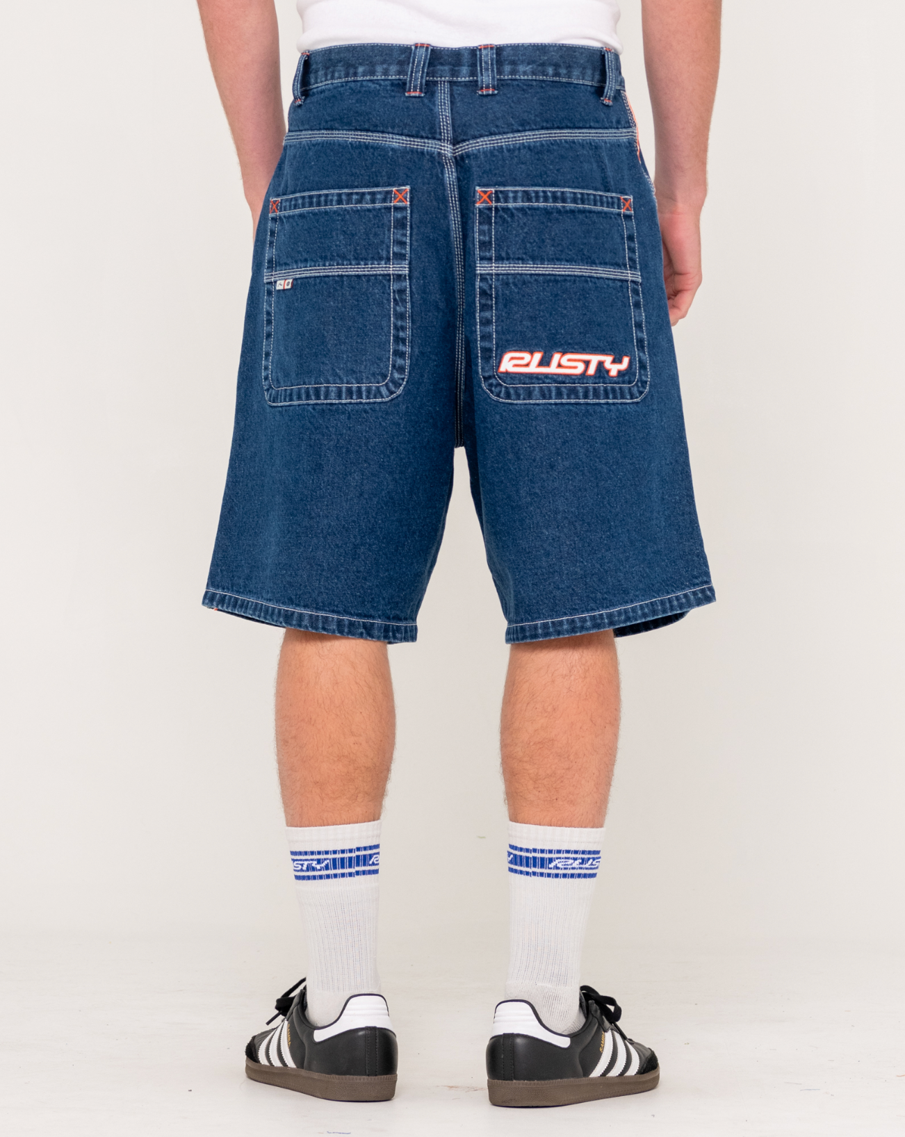 Rusty Flip 2.0 Jean Short - Deep Sea Blue / Orange