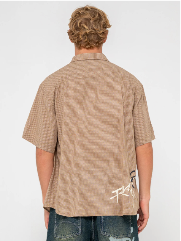 Hoodus Check Short Sleeve Shirt - Tobacco