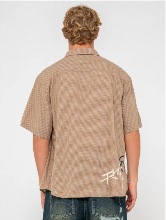 Hoodus Check Short Sleeve Shirt - Tobacco