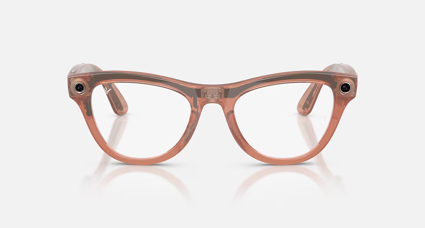 Ray Ban x Meta Gen 2 Skyler Shiny Peach w/ Clear to Brown Transitions Lens Smart Glasses