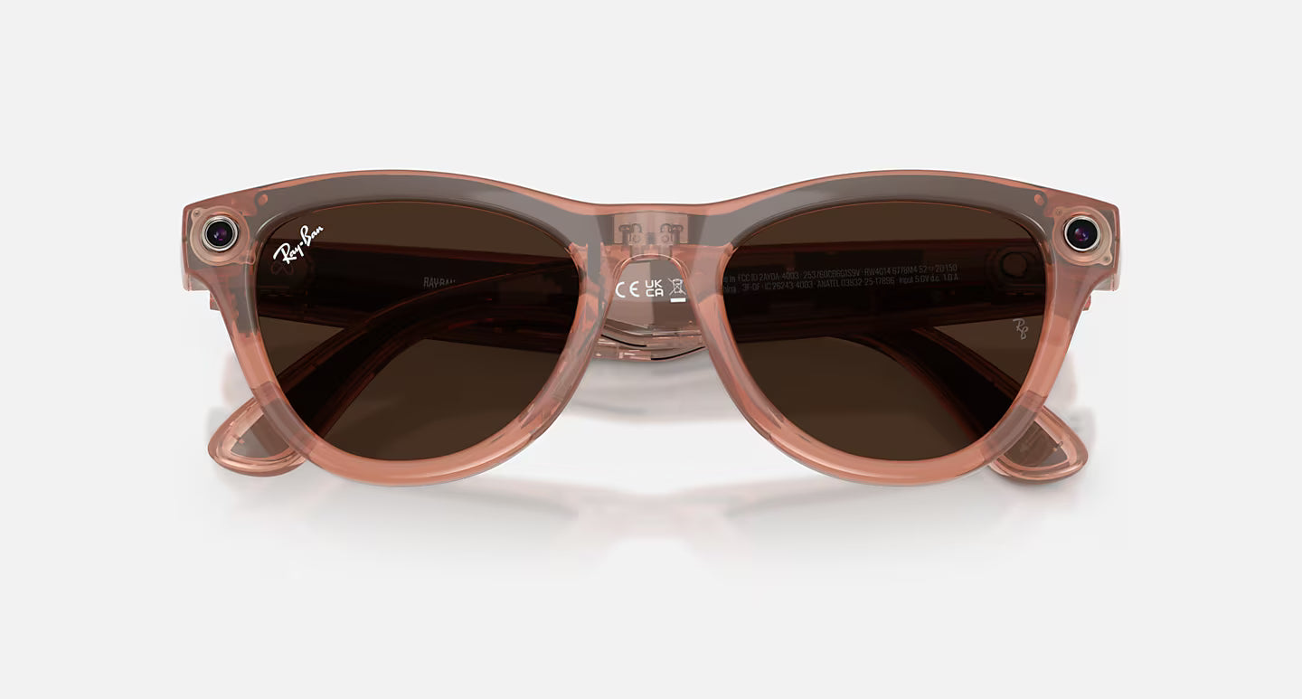 Ray Ban x Meta Gen 2 Skyler Shiny Peach w/ Clear to Brown Transitions Lens Smart Glasses