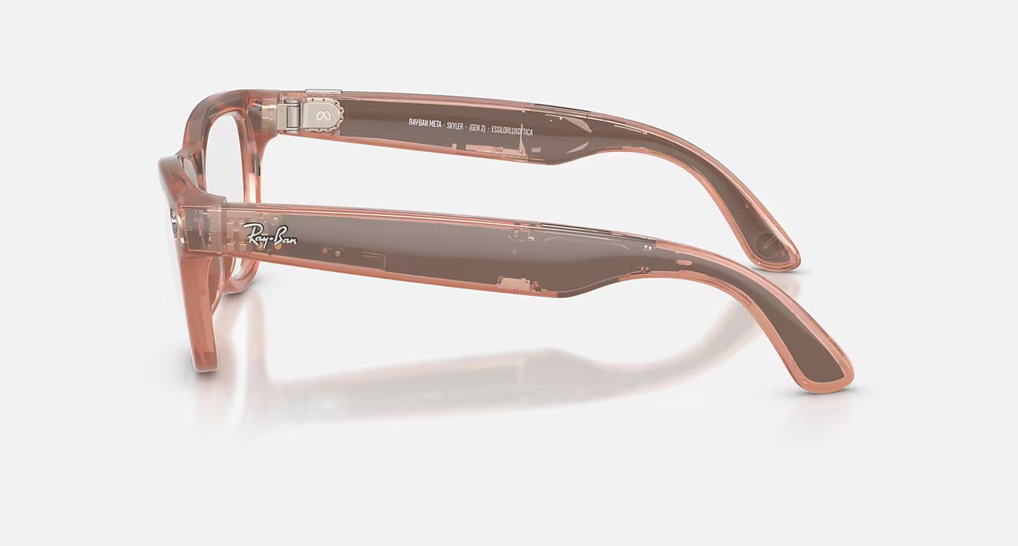 Ray Ban x Meta Gen 2 Skyler Shiny Peach w/ Clear to Brown Transitions Lens Smart Glasses