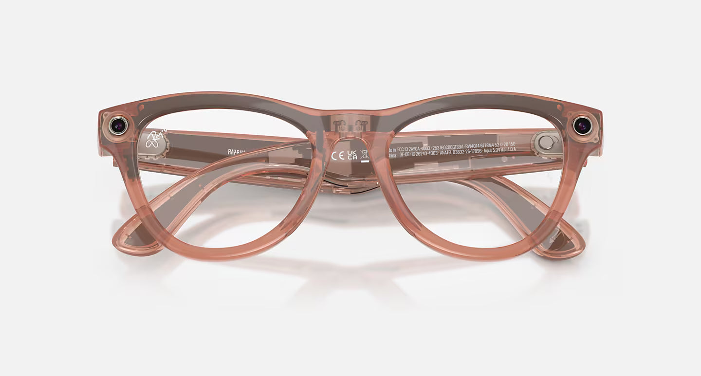 Ray Ban x Meta Gen 2 Skyler Shiny Peach w/ Clear to Brown Transitions Lens Smart Glasses