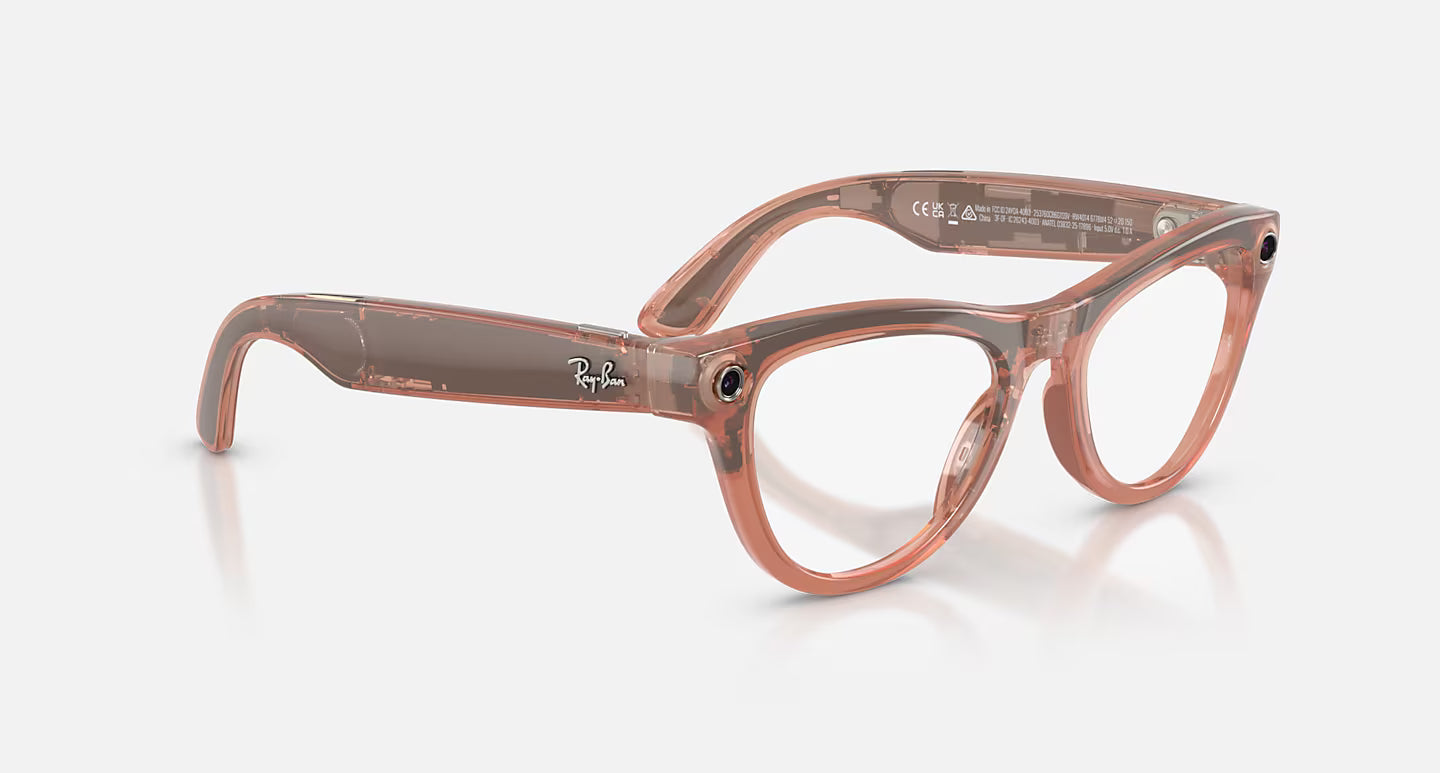 Ray Ban x Meta Gen 2 Skyler Shiny Peach w/ Clear to Brown Transitions Lens Smart Glasses