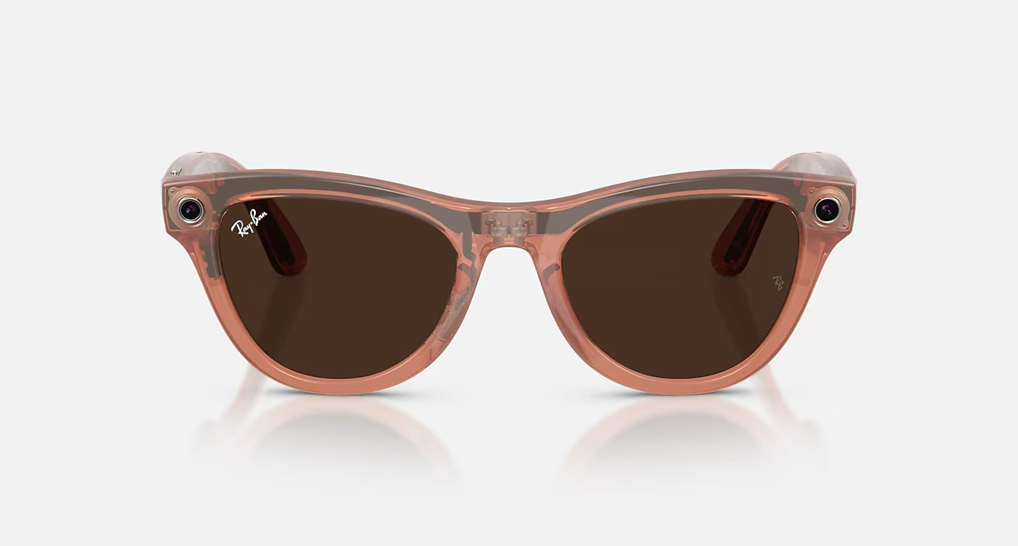 Ray Ban x Meta Gen 2 Skyler Shiny Peach w/ Clear to Brown Transitions Lens Smart Glasses