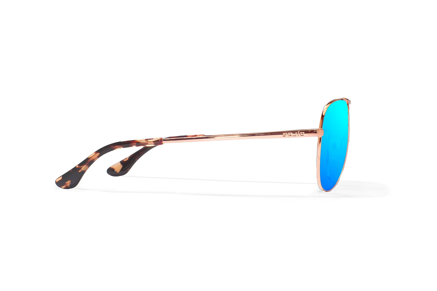 Soldado Rose Gold Satin w/ Blue Mirror Glass Lens