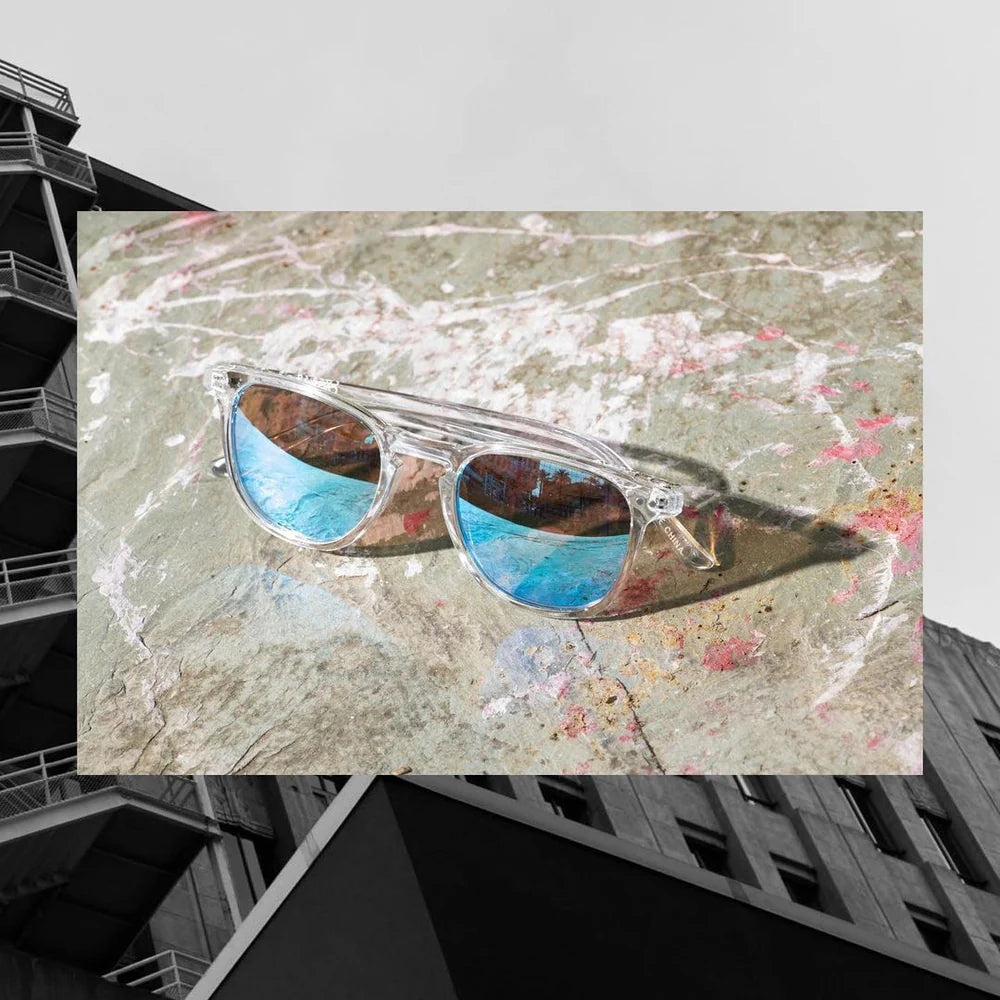 Cassette Optics Standard Sunglasses - Clear / Sky Blue Mirror Lens