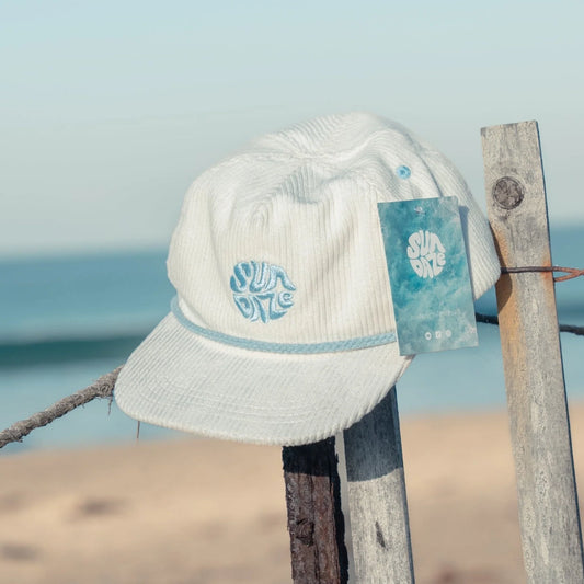 Sundaze Whiteout Circle 5-Panel Corduroy Hat - White / Blue