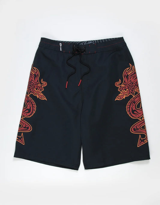 Supahot Fire Fixed Waist Boardshort - Black