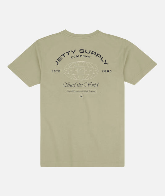 Surf World Tee - Bay Leaf Green