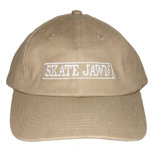 Skate Jawn Cover Box 6 Panel Dad Hat - Tan