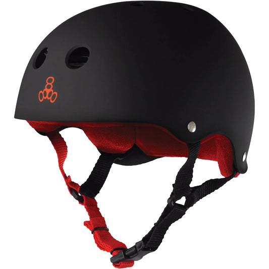 Triple 8 The Heed Helmet - Black Rubber w/ Red