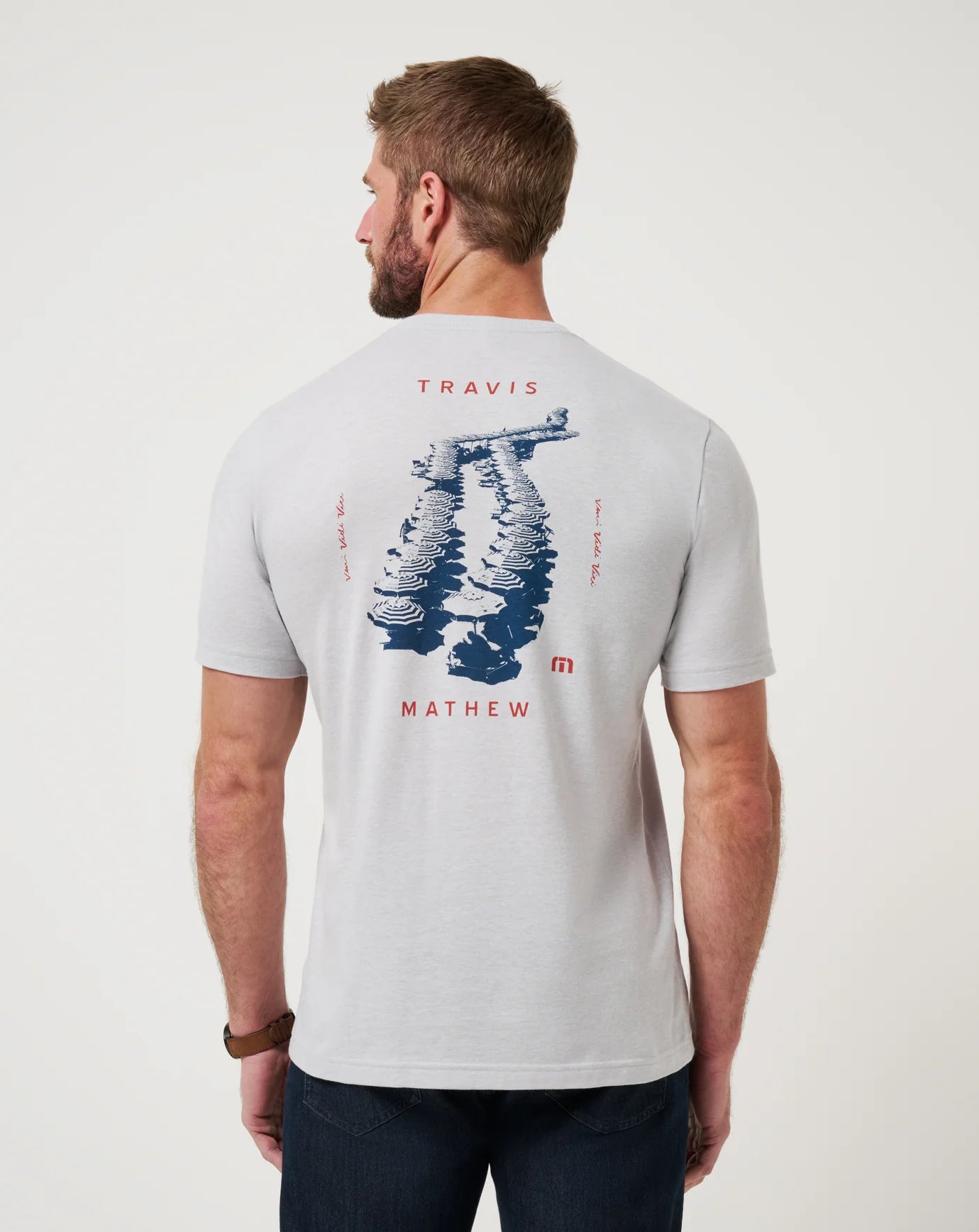 Travel Diary Tee - Heather Light Grey